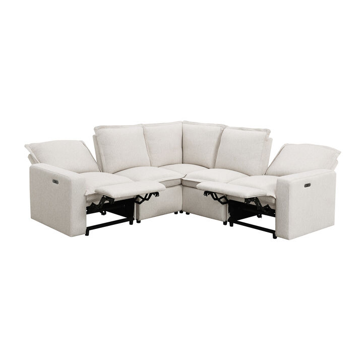 Merax Power Recliner Linen Sofa with USB Port for Living Room