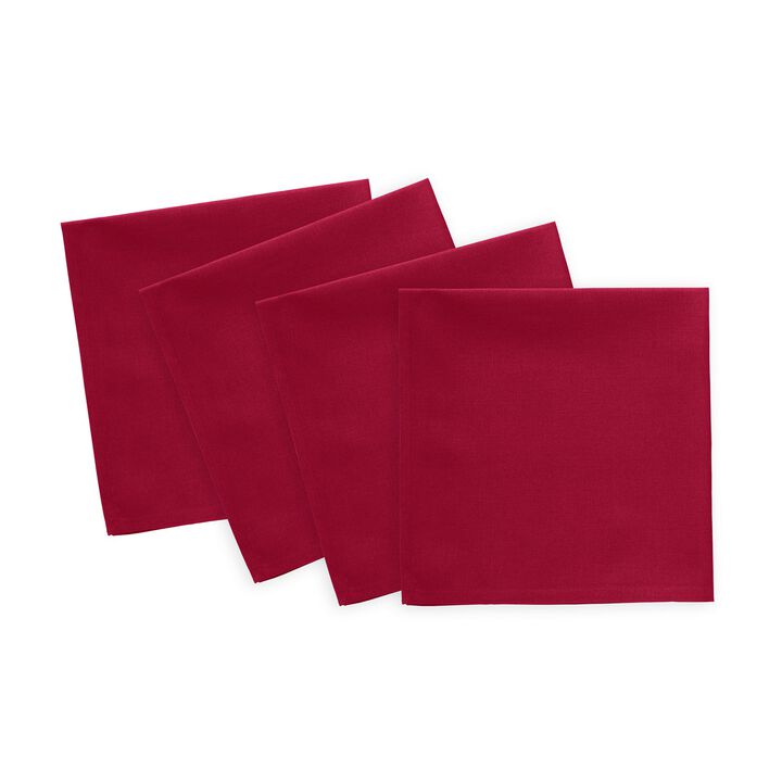 Solino Home 100% Pure Linen Cloth Napkins 20 x 20 Inch Set of 4 | Dru - Cotton Linen Plain Dinner Napkins