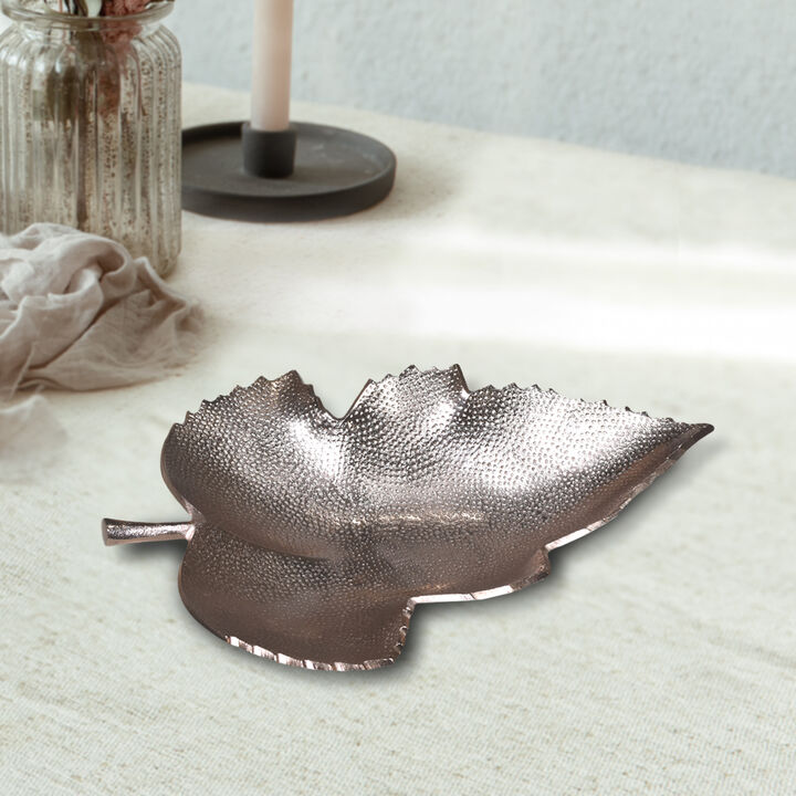 Handmade Decorative Gold Color Coated 6.69 x 5.11 x 0.9 Inches Aluminium Tray 057AB BBH Home's
