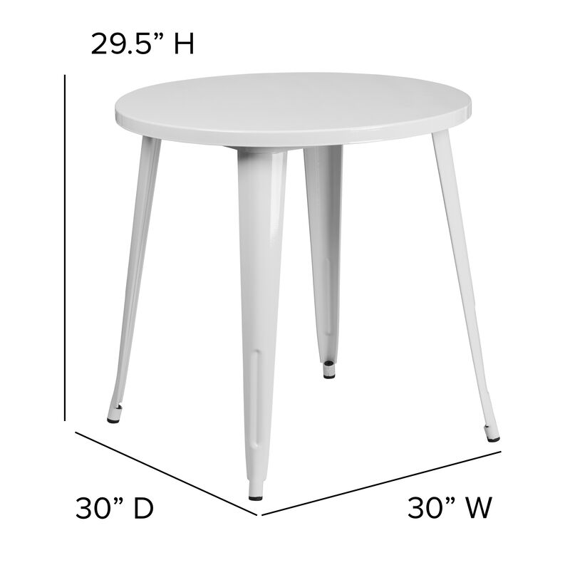 30RD Aged Black Metal Table
