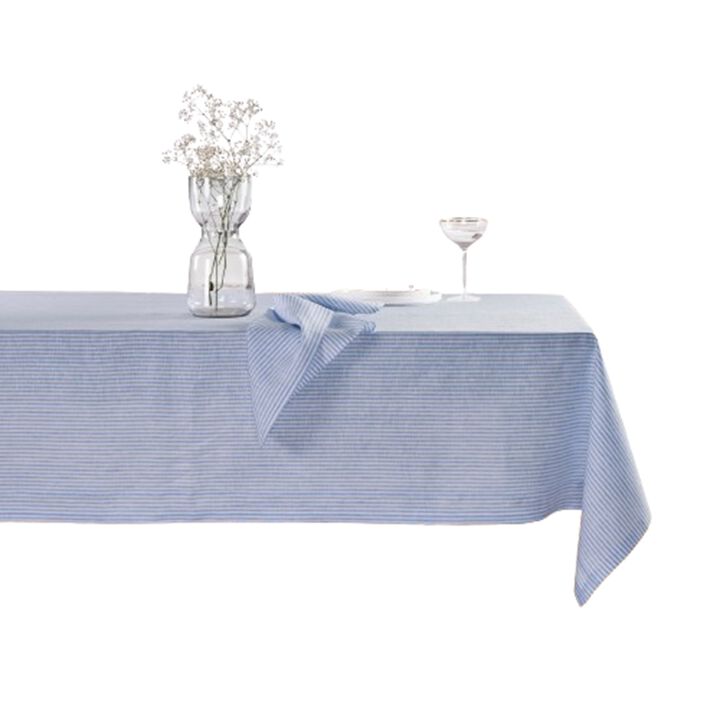 Solino Home 100% Pure Linen Tablecloth | Narrow Stripe