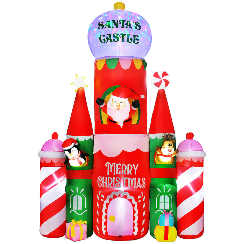 Giant 10ft Christmas Inflatables Decorations Candy Castle Santa Claus w/ Light