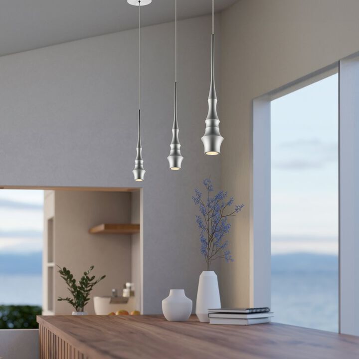 VONN Lighting Integrated LED Height Adjustable Pendant Light in Silver