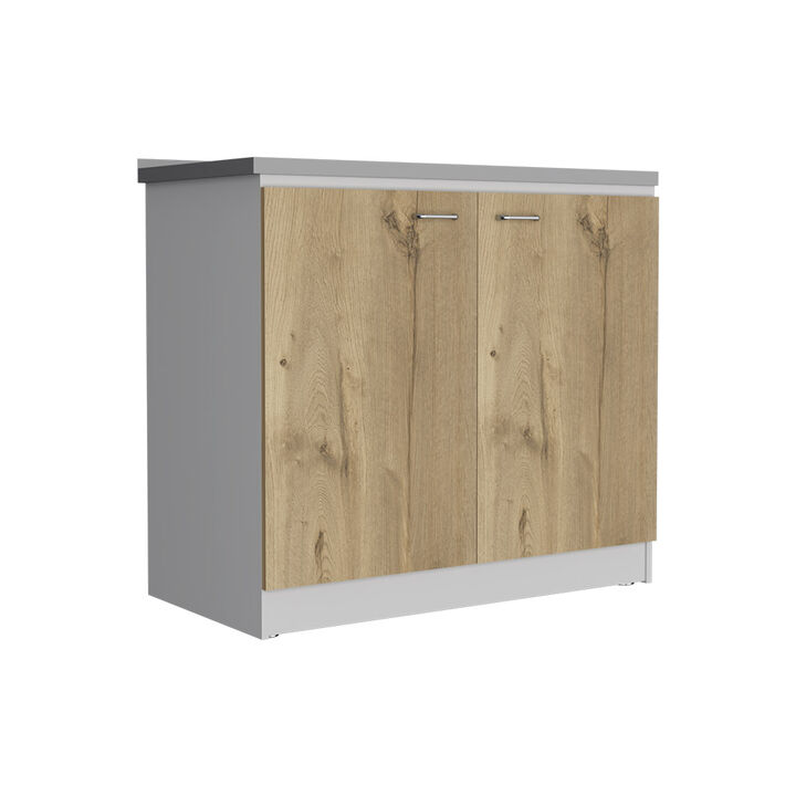 DEPOT E-SHOP Salento Freestanding Sink, Double Door Cabinet, Two Shelves