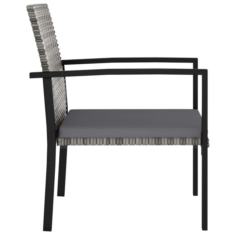 vidaXL Garden Dining Chairs 4 pcs Poly Rattan Gray
