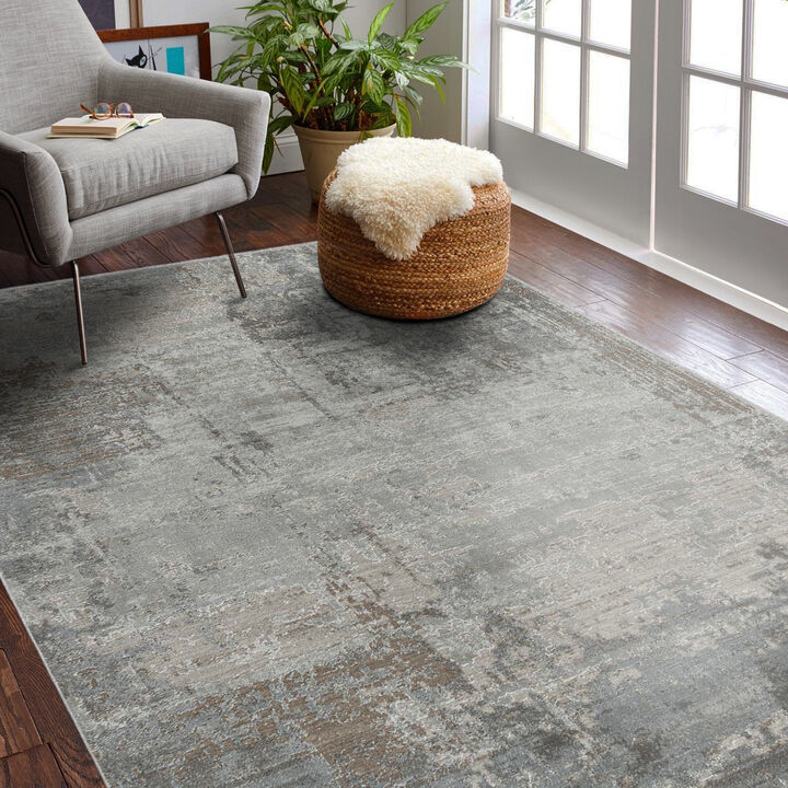 Melo Rug Branch Abstract Modern Storm Beige Brown Indoor Area Rug