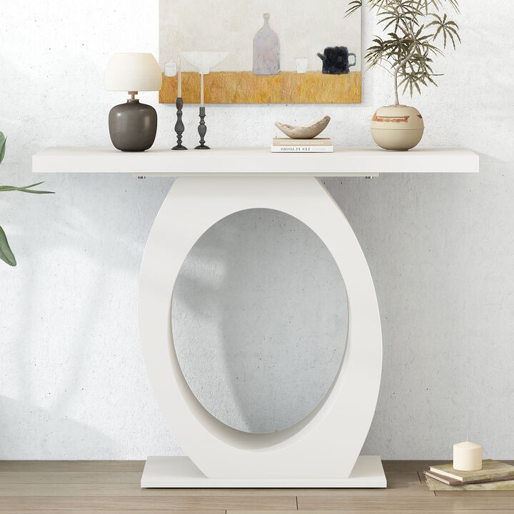 Merax Modern Side Table with Egg-Shaped Base