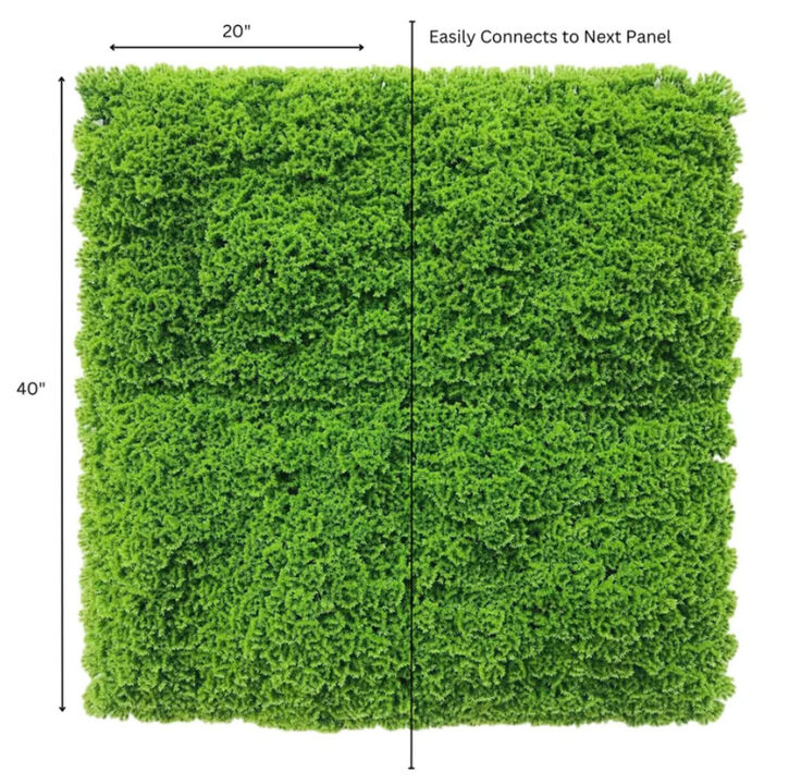 Faux Evergreen Moss Mat 40" x 20" 5.5 SQFT UV Resistant Commercial Grade UV Resistant