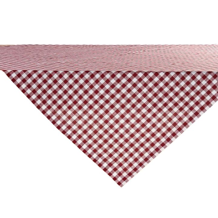 Solino Home 100% Pure Linen Table Throw 52 x 52 Inch | Gingham Check for Thanksgiving, Christmas