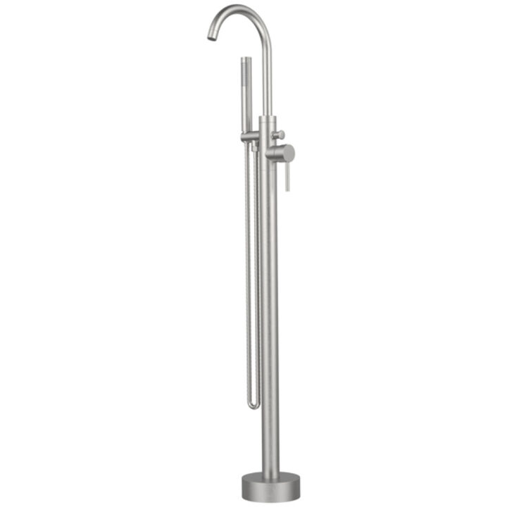 Freestanding Tub Filler, Floor Mount Bathtub Faucet with Hand Shower & 6 GPM Water Flow