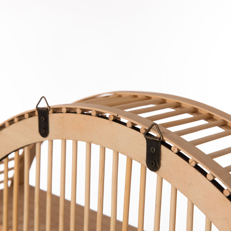 Decorative Rattan Round Display Shelf With 2 Shelves for The Dining Room, Living Room, or Office.