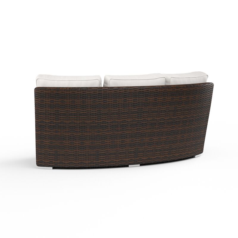 Montecito Curved Loveseat in Canvas Flax w/ Self Welt