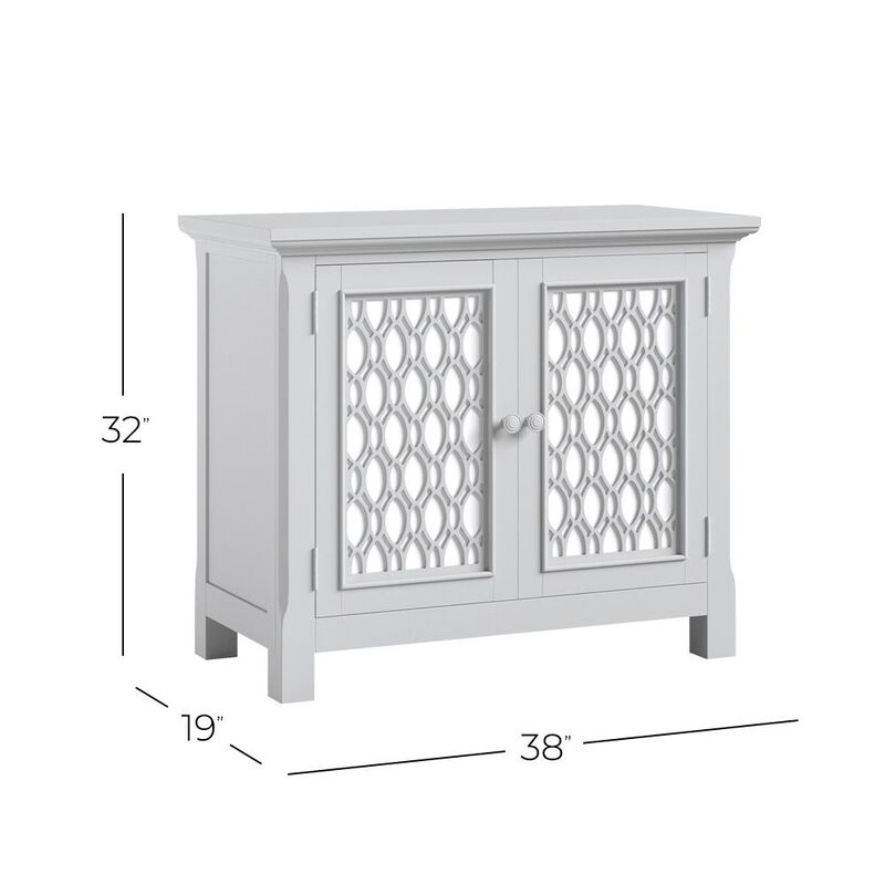 Jofran Isabella 38 Luxury Mirrored Accent Storage Cabinet