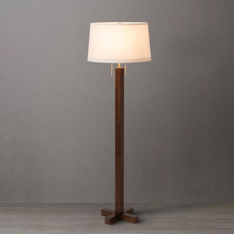 NOVA OF CALIFORNIA Swiss Cross Floor Lamp - Dark Walnut