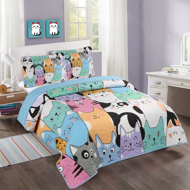 MarCielo Kids Girls Quilt Set Bedspread Coverlet Set Full