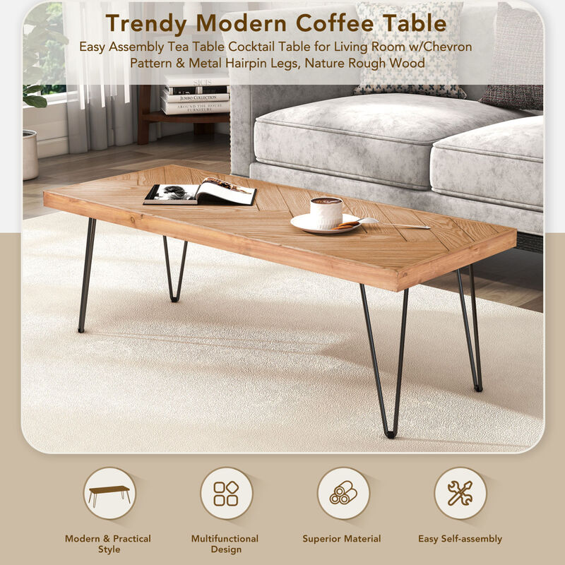 Modern Coffee Table, Easy Assembly Tea Table, Cocktail Table