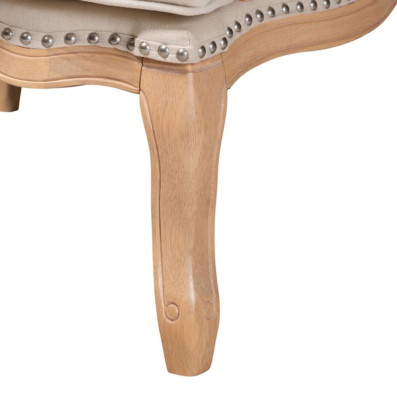 Baxton Studio Andre Cream Quilted Fabric Traditional Accent Chair