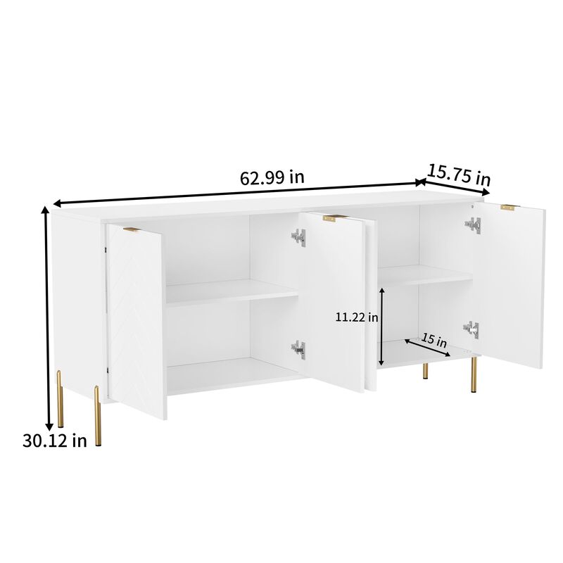 4-Door Accent Cabinet More Large Storage Cabinet