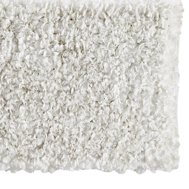 Saturday Knight Ltd Jacobean Trail Shag Effect With Tufts Classic Bath Rug - 20x30", White