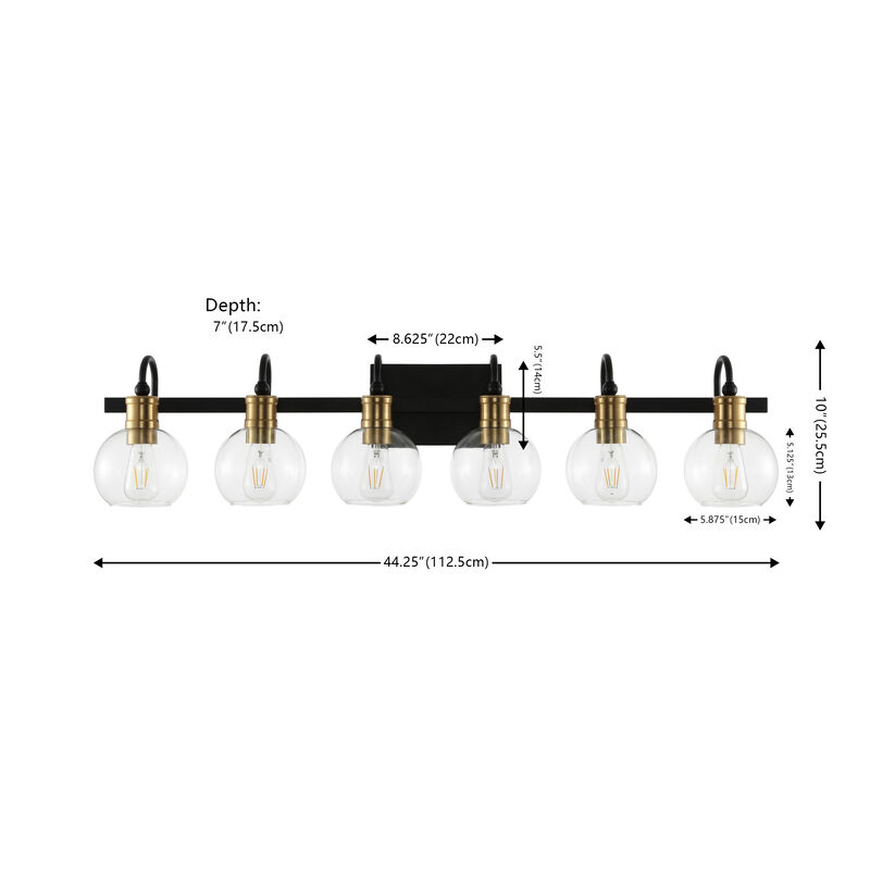 Marais Iron/Glass Rustic Vintage LED Vanity Light
