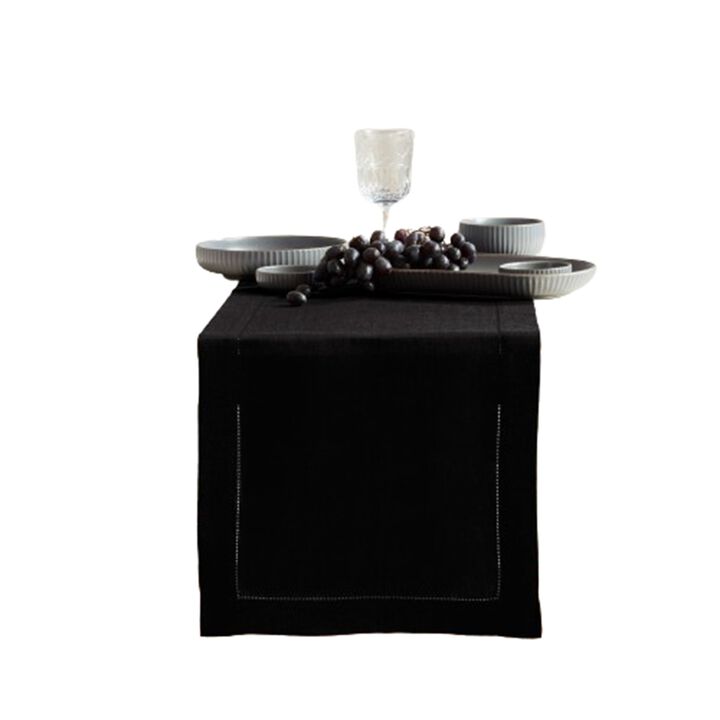 Solino Home 100% Pure Linen Table Runner | Sonoma Hemstitch