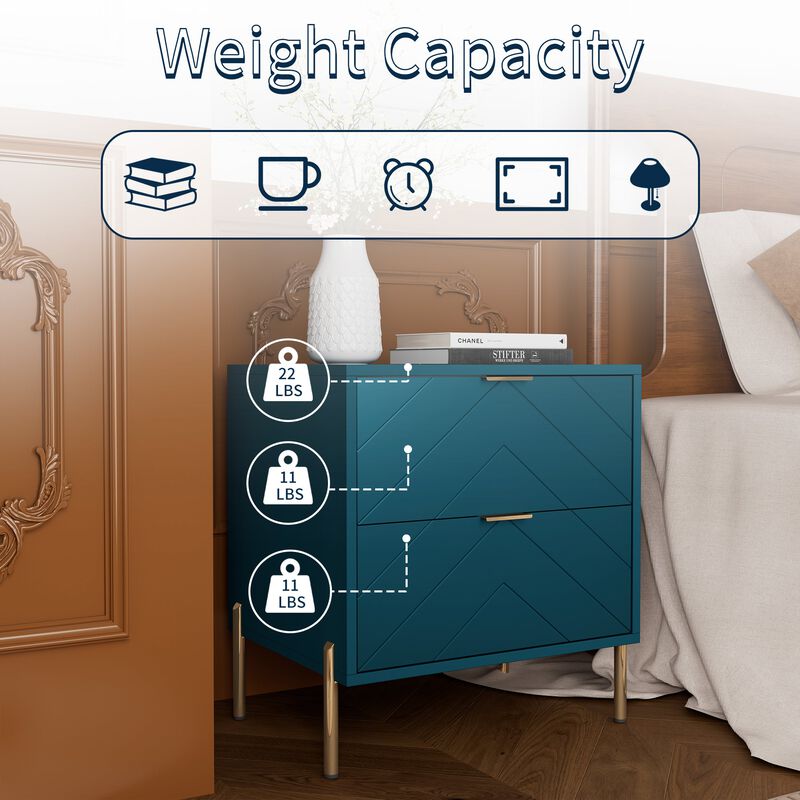 2-Drawer Nightstand With Elegant Design