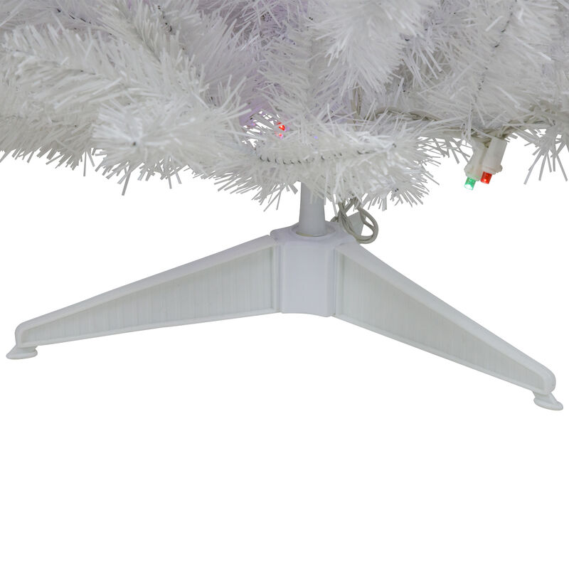 3' Pre-Lit LED Snow White Artificial Christmas Tree  Multi Lights