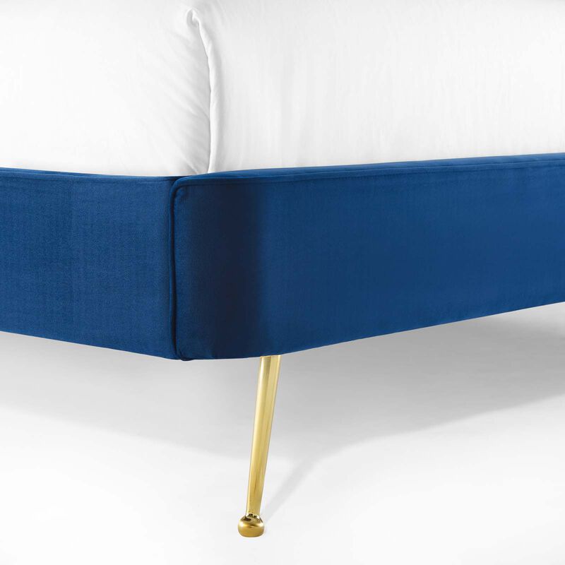 Modway - Mira Upholstered Performance Velvet Queen Platform Bed Navy