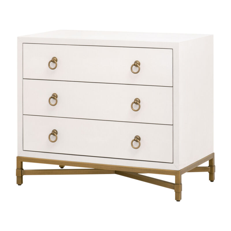 Pearl Shagreen 3-Drawer Nightstand