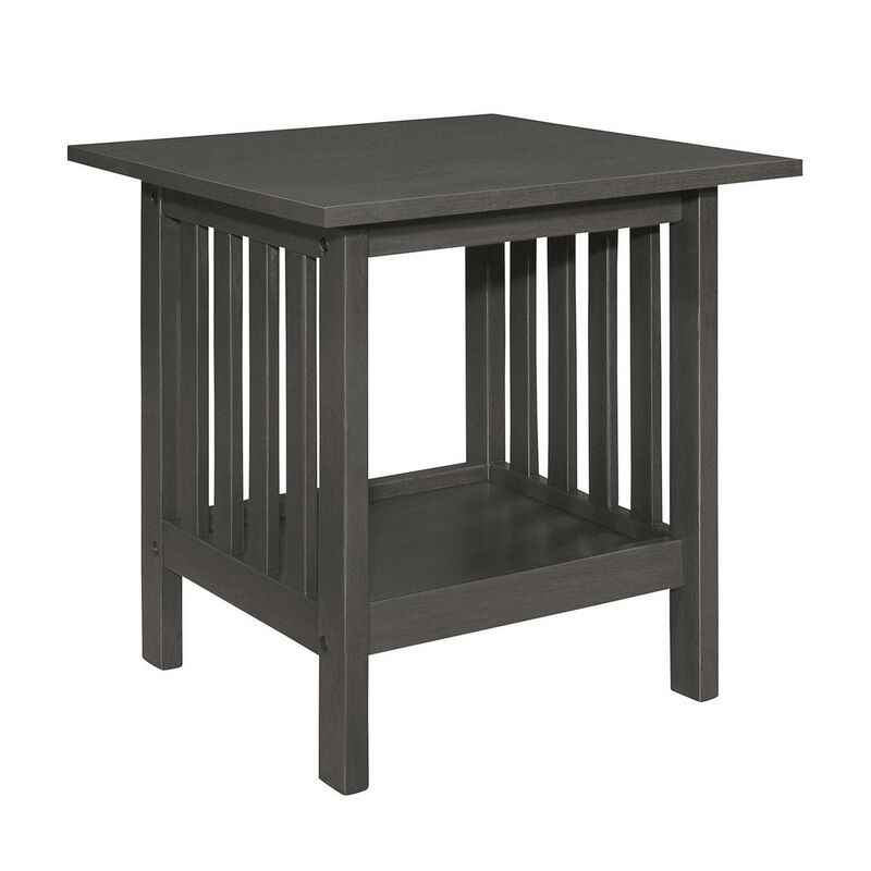 Wiston 3 Piece Table Set, 1 Coffee Table, 2 End Tables, Antique Gray Wood - Benzara