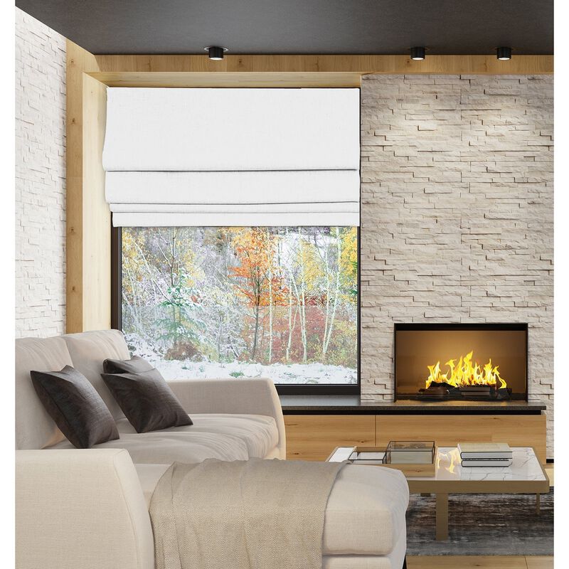 Versailles Augustus Cordless Roman Blackout Shades For Windows Insides/Outside Mount 38" x 63" Ivory