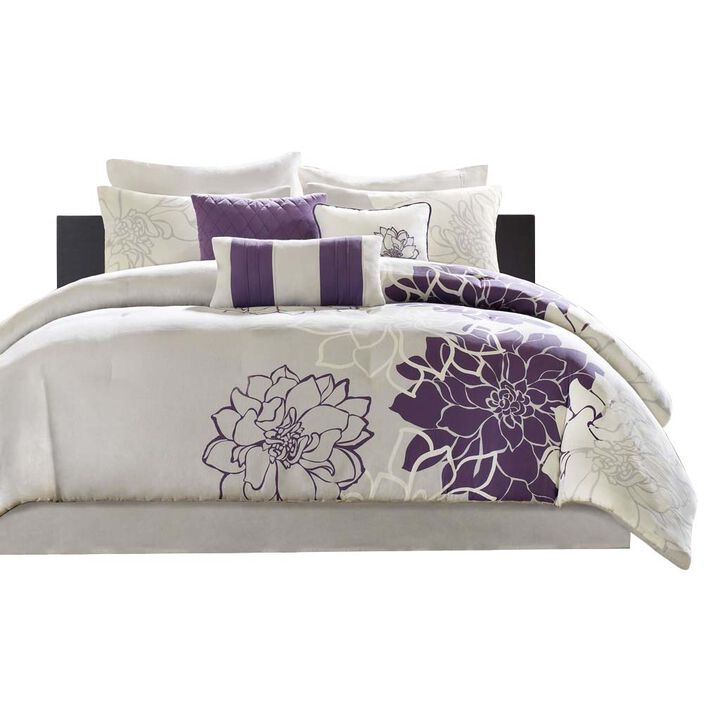 Gracie Mills Glenda Floral Printed Comforter Set - California King
