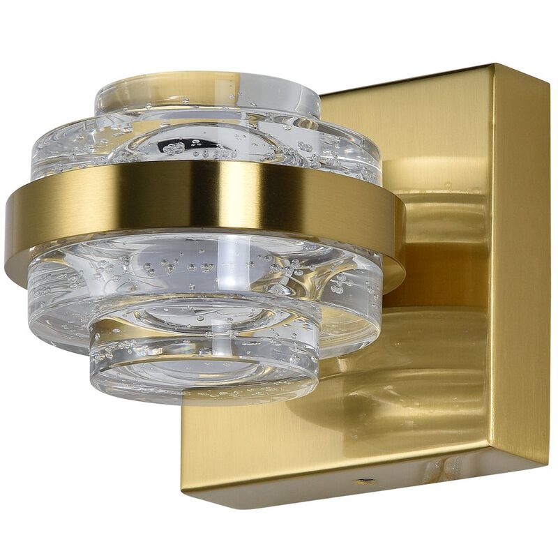 VONN Lighting 1-Light Integrated LED Wall Sconce Lighting in Antique Brass