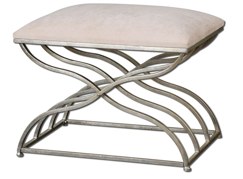 Uttermost Shea Satin Nickel Small Bench