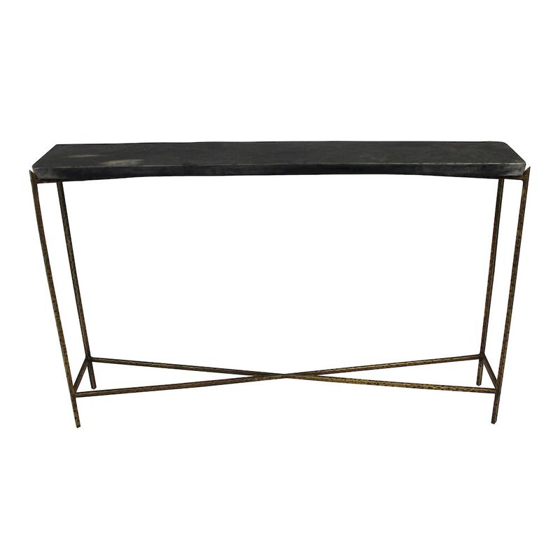 Large Kirby Console Table, Old Gold/Black