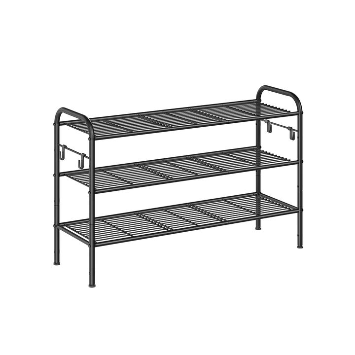 3-Tier Metal Shoe Rack - Sturdy Organizer for Entryway and Closet Storage