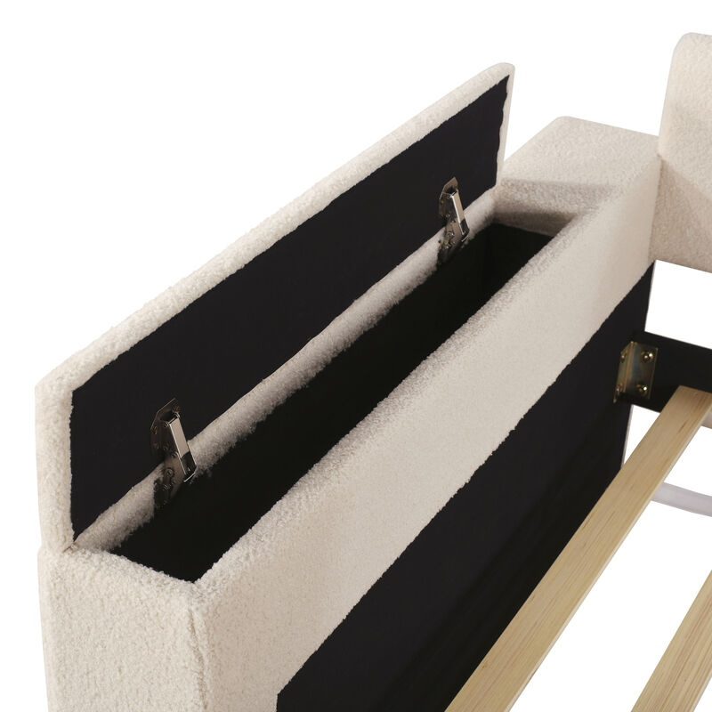 Merax Upholstered Daybed with Storage Armrests