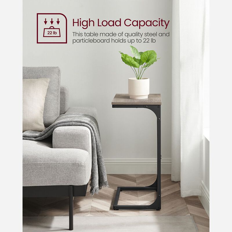 Sofa Side Table with C-Shaped Metal Frame Design