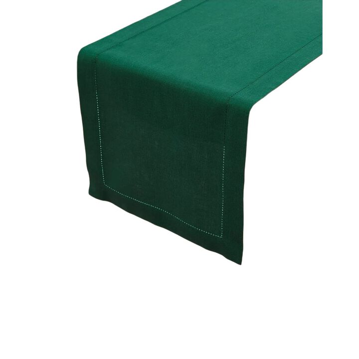 Solino Home 100% Pure Linen Table Runner | Classic Hemstitch for Thanksgiving, Christmas