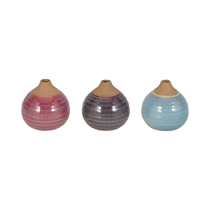 Glazed Bud Vases Set