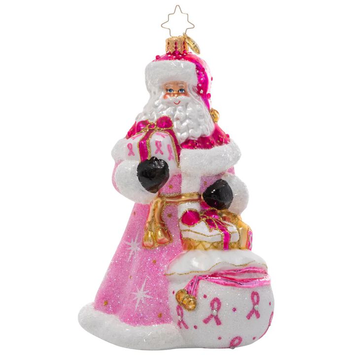 Christopher Radko Sending Strength Santa Glass Christmas Ornament 1021135