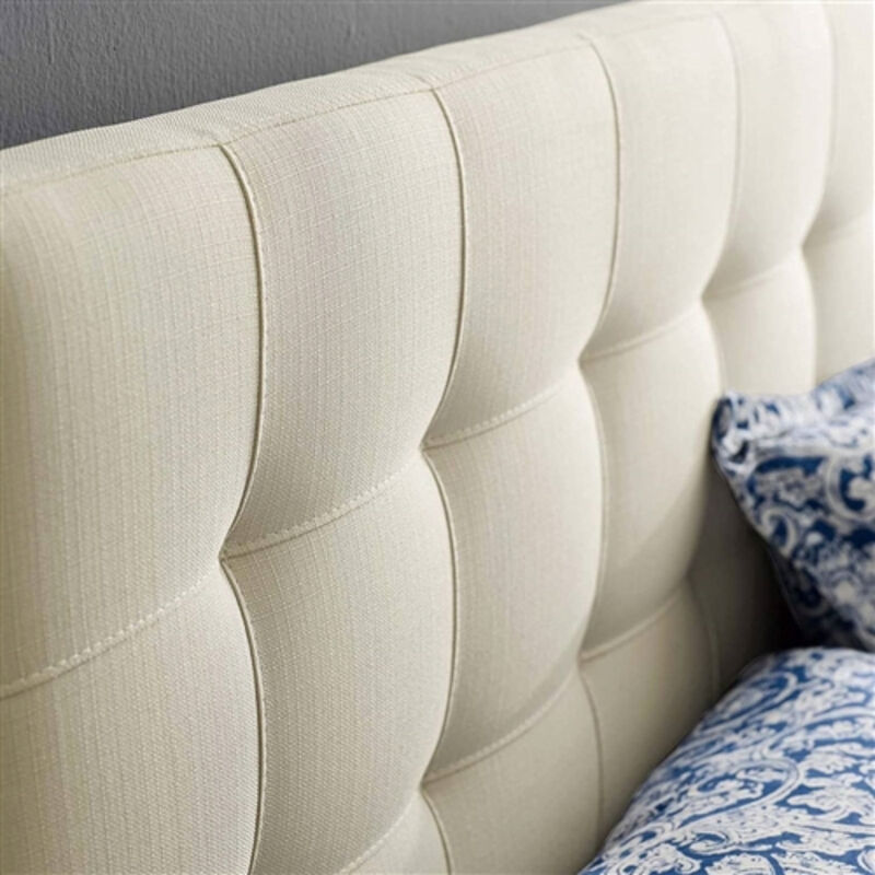 Upholstered Linen Headboard with Button Tufting for Bedroom Decor