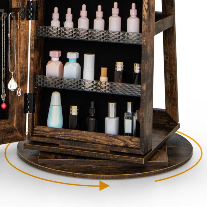 Hivvago Standing Jewelry Cabinet with Adjustable LED Lights