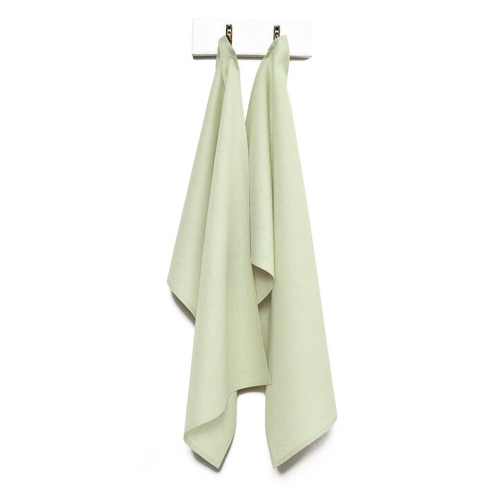 Solino Home 100% Pure Linen Kitchen Towels Set of 2 - 17 x 26 Inch | Fete