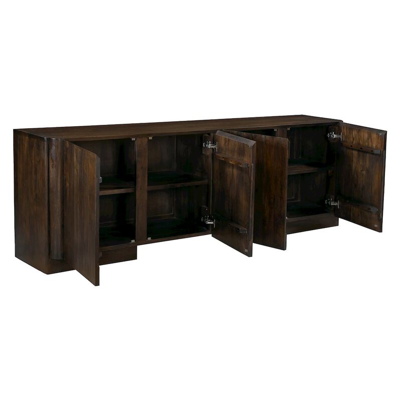 Alex Hamilton Percy 4-Door Sideboard in Barista Brown on Solid Acacia Wood