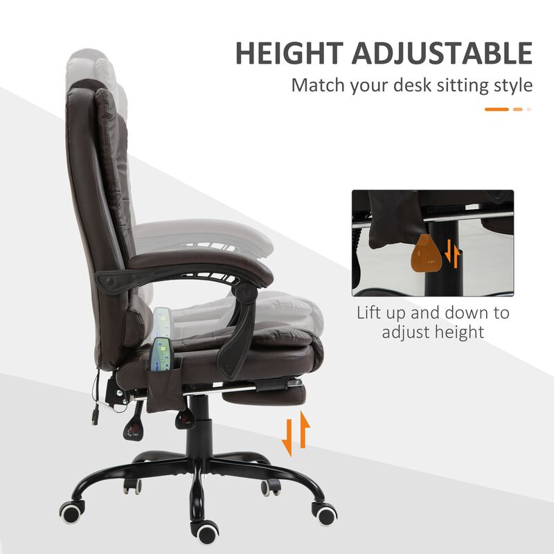 Brown Relaxation Station: Ergonomic Vibrating Massage Office Chair
