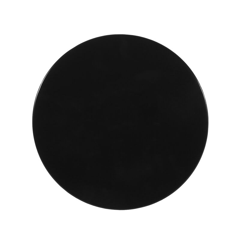 Kemo Outdoor End Table Set of 2, Round Top, Cutout Design, Black Iron - Benzara