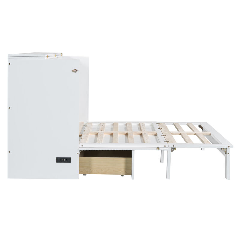Merax Murphy Bed with Drawer and USB Ports