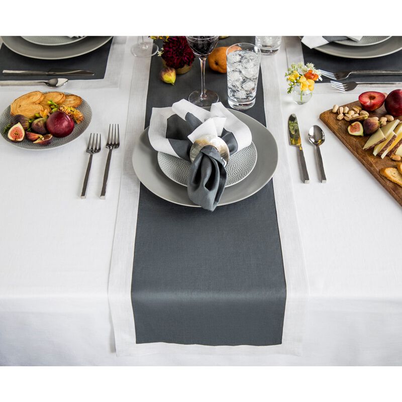 Solino Home 100% Pure Linen Table Runner | Festive Edge for Spring & Easter