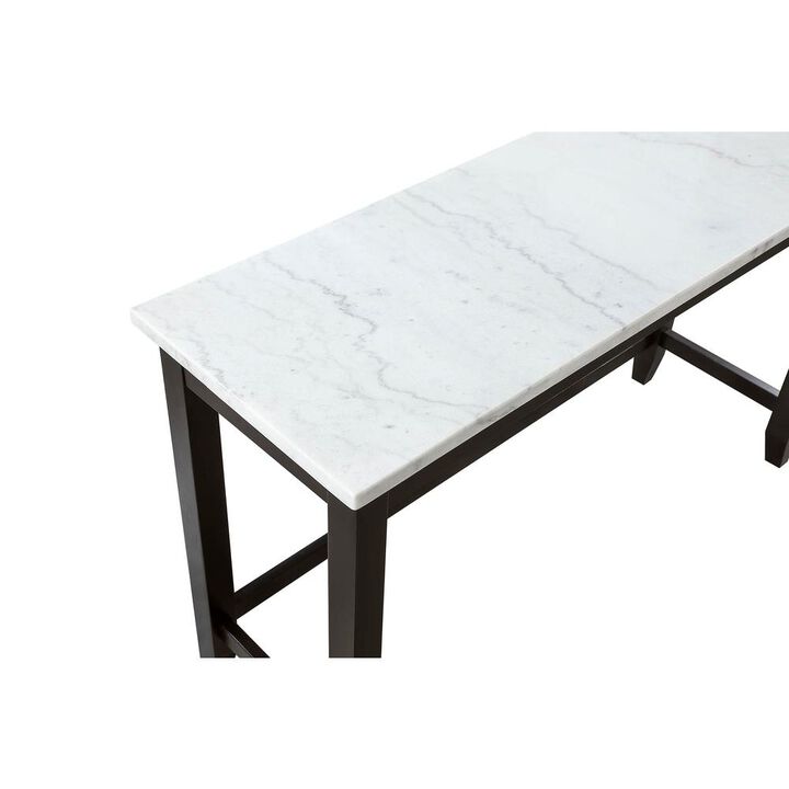 Coaster Co. of America Toby Rectangular Marble Top Counter Height Table Espresso and White